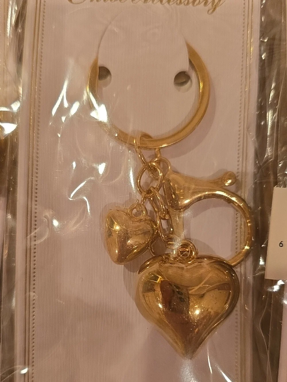 BULK Gold & Silver Tone Heart Keychains